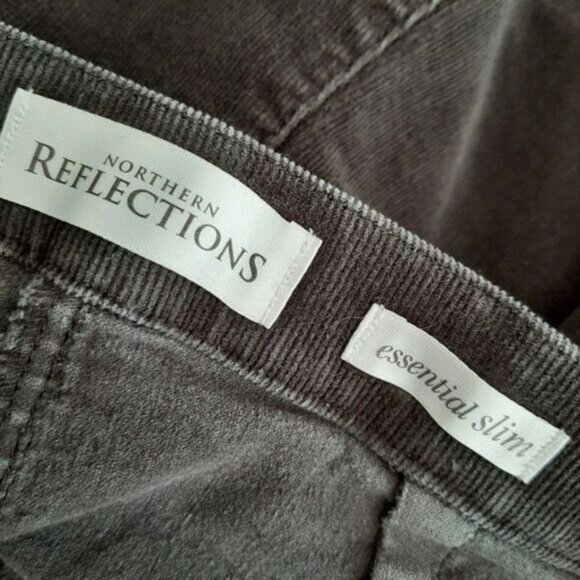 NORTHERN REFLECTIONS Essential Slim Corduroy Pants Grey Sz 12 - Picture 10 of 11